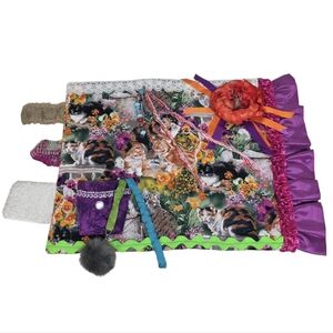 Sensory, Fidget Colorful Cat-Themed Blanket